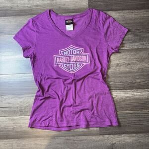 Harley Davidson Women’s Medium Purple Denali Wasilla Alaska Butterfly Tee